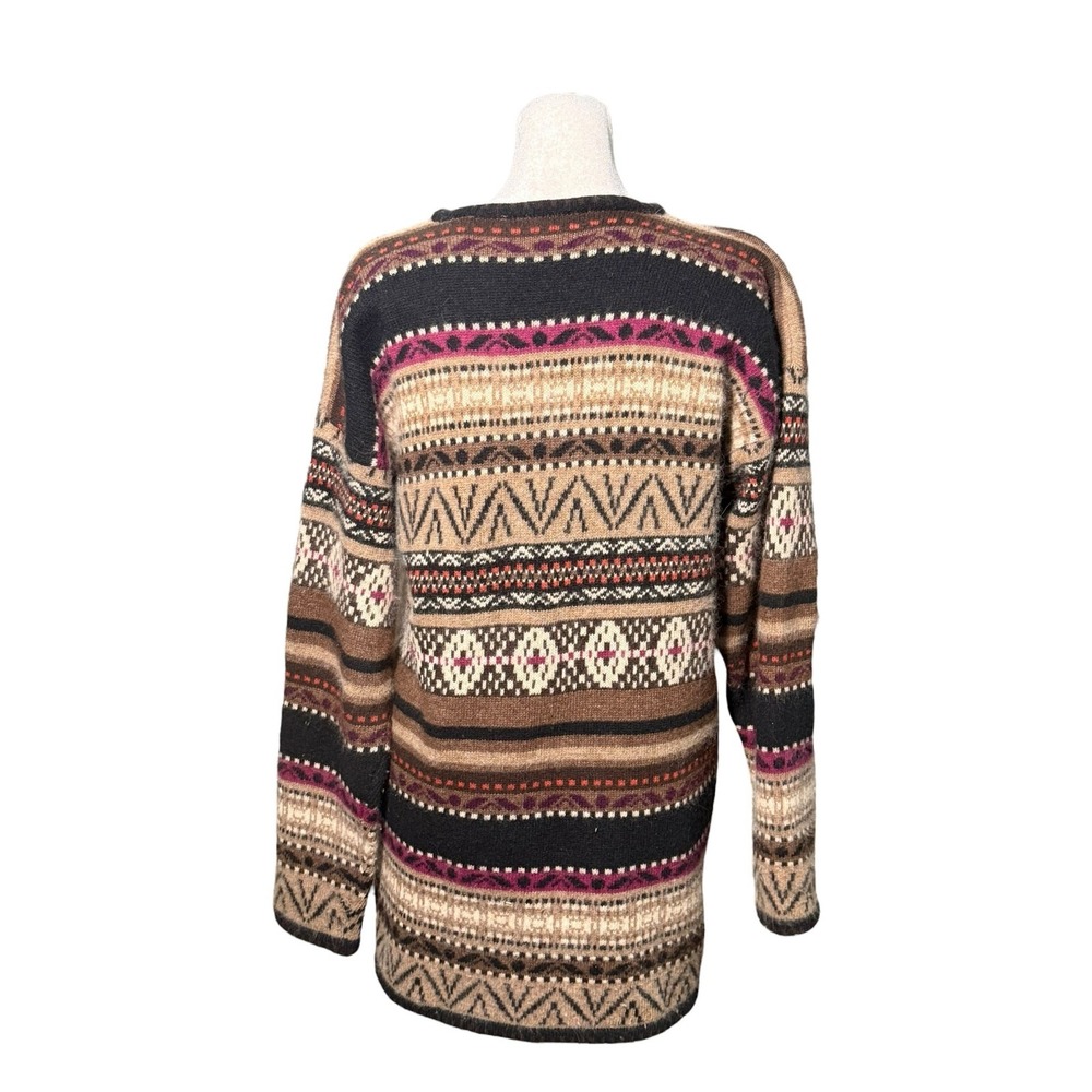 Valerie Stevens Fair Isle Sweater Women S Lambswool Angora Cozy Nordic Apres Ski - Picture 6 of 12